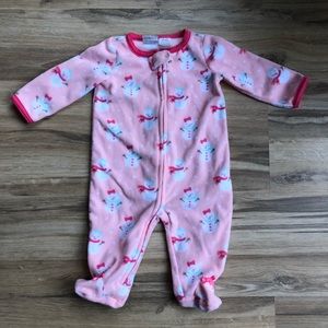 Koala Baby Fleece Footed Sleeper Snowman 3/6M